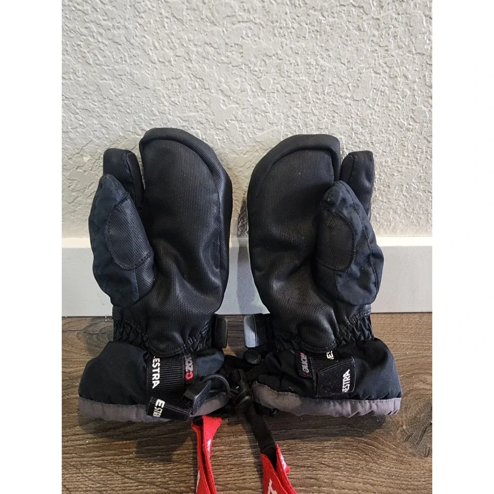 Hestra CZone 3-Finger Mittens Kids Size 3 Black Lobster Ski Snow Gloves